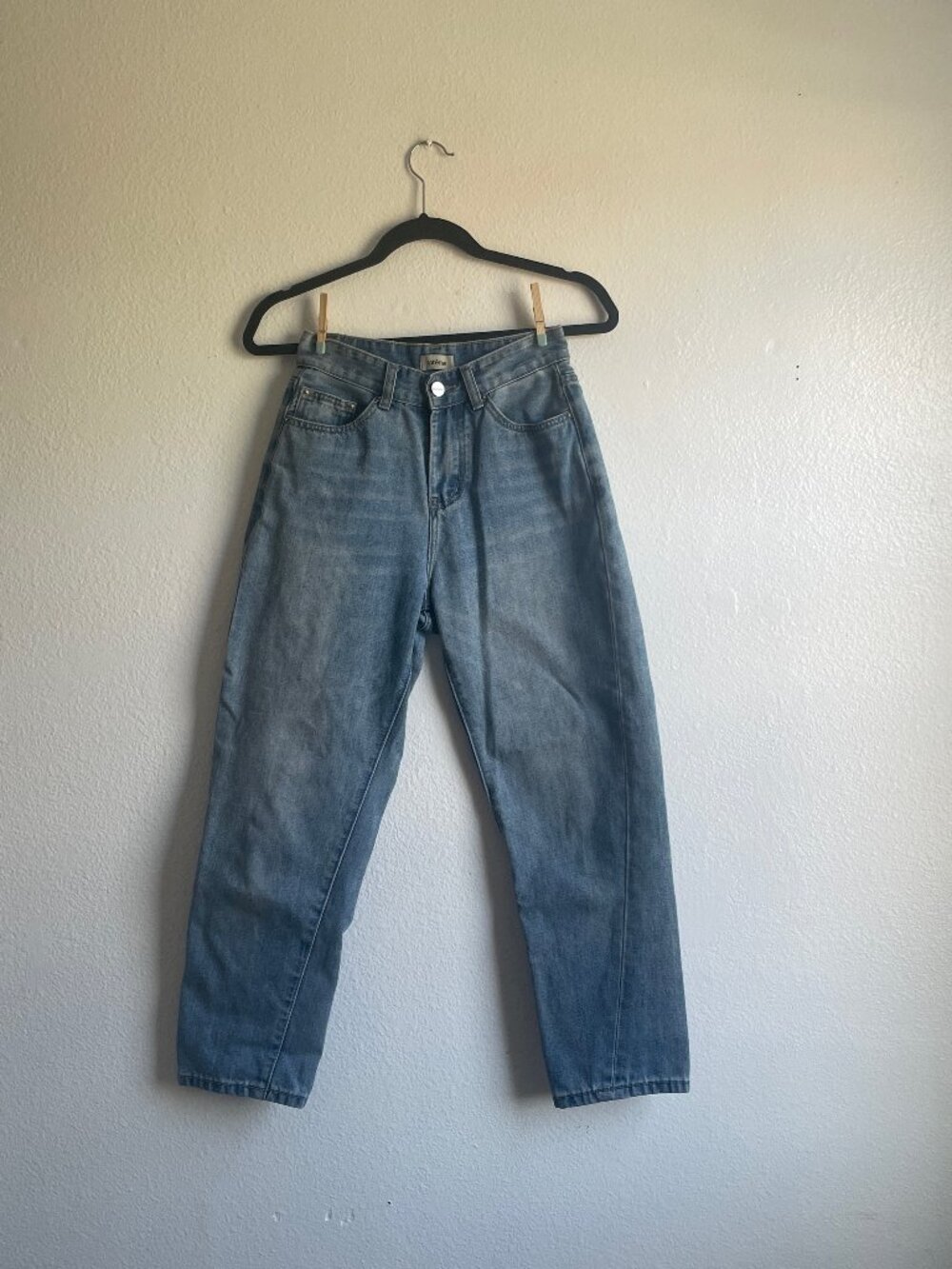 Toteme Twisted seam denim full length worn blue